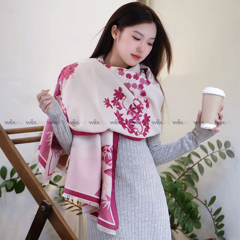 Khăn quàng cổ cao cấp len Cashmere cho nữ KQ-WD23 phù hợp làm quà tặng