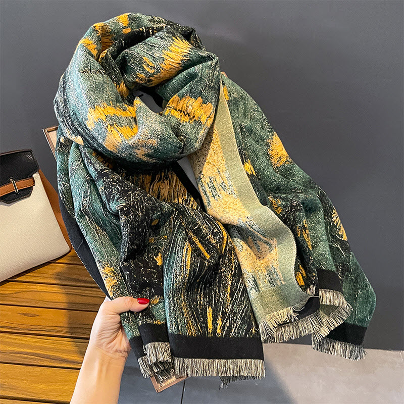 Khăn Nữ Len Cashmere Cao Cấp KQVG-WD003 Phong Cách Van Gogh